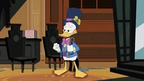 Donald trying on some outfits
