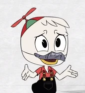 Huey dressed as younger Steelbeak in "The Split Sword of Swanstantine!"