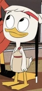 Huey in a white tunic and red headband in "The Spear of Selene!" and "New Gods on the Block!"