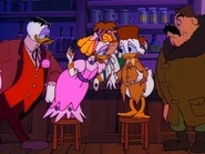 Dangerous Dan in his youth, with Scrooge McDuck and Goldie.