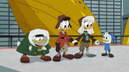 The gang (and Glomgold) getting ready to jump