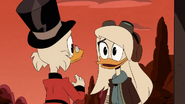 Della reveals to Uncle Scrooge that she had been on the Moon the whole time