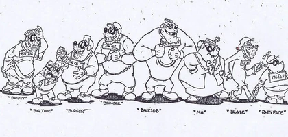 Concept art of the main Beagles