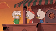 Huey and dewey glaring at louie in The Shadow War