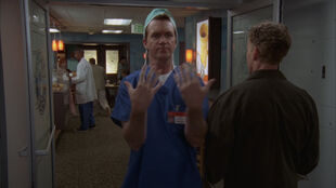 In scrubs ("My Cookie Pants")