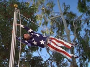 J.D. als amerikanische Flagge