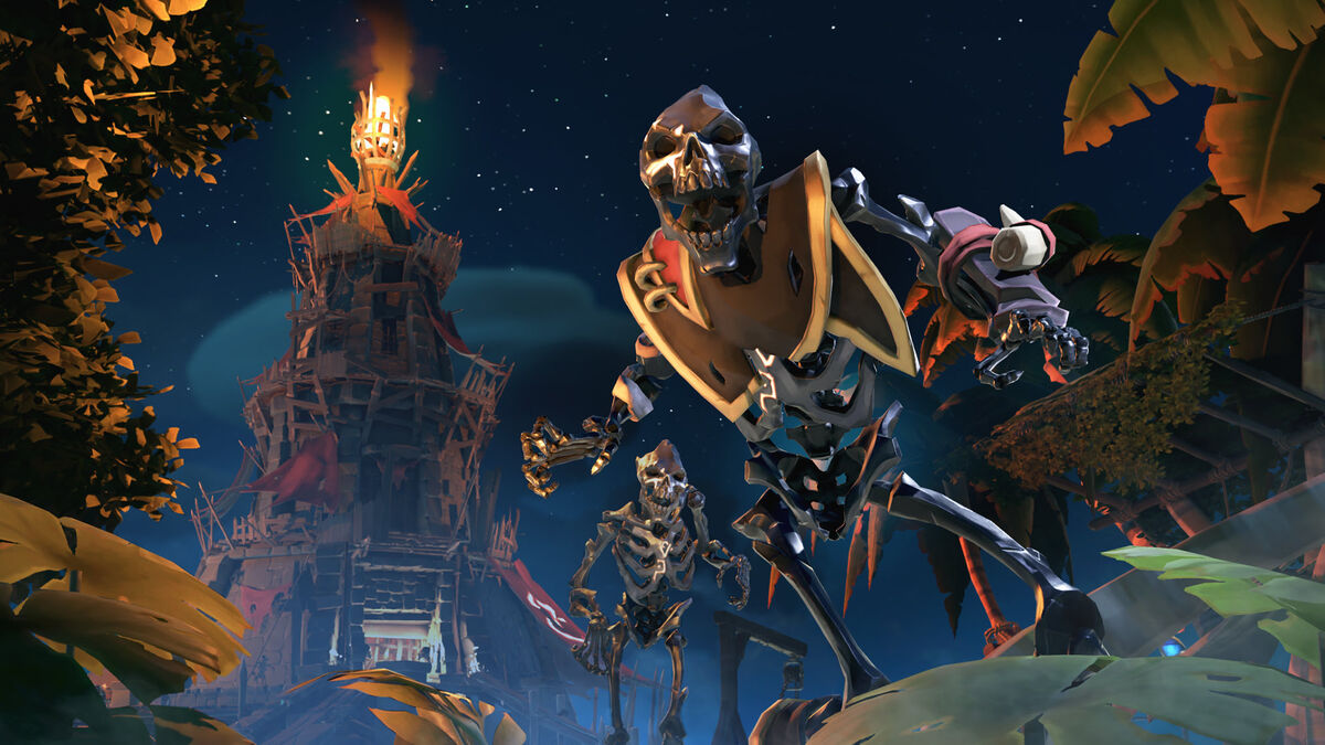 Sea of thieves ыдулуещт. Форт скелетов sea of thieves. Лагерь скелетов sea of thieves. Лагерь скелетов sea of thieves. Золотой скелет sea of thieves.