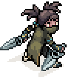 Seraï's idle combat animation from the official Sea of Stars website.