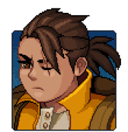 Talk portrait of Garl with a disappointed expression.