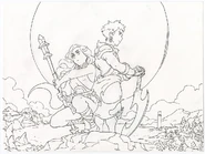Line art of the game cover art.