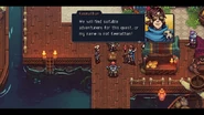 Keenathan boldly declaring upon his namesake that adventurers will be located.