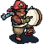 Yolande instrument-playing animation.