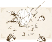 Concept sheet of Valere fighting Luslugs.