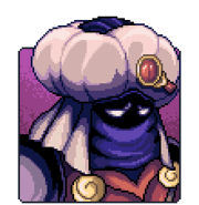 Talk portrait of Resh'an with a disappointed expression.