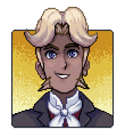 Talk portrait of Valtraid in his Golden Pelican outfit.