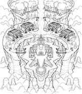 Concept artwork of Mooncradle with Zenith Academy at the center.