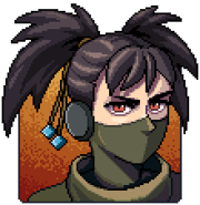 Talk portrait of Seraï with a determined expression.