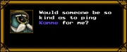 The Clockwork Concierge asks the community to ping Kammesennin.