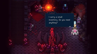 The merchant at the Fleshmancer's Lair.