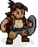 Garl's idle combat animation from the official Sea of Stars website.