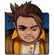 Talk portrait of Garl with an angry expression.