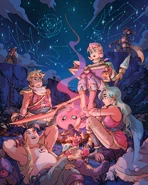 Key Art Famitsu Cover.jpg (3.92 MB) Key art of the party at a campfire.