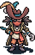 Sprites that showcase Captain Klee'shaë herself and her prominent hook not being mirrored when she is facing to the lower-left.