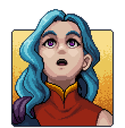 Talk portrait of Valere with a surprised expression.