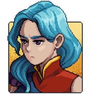 Talk portrait of Valere with a disappointed expression.