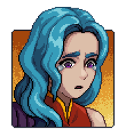 Talk portrait of Valere with a sad expression.