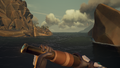 The spyglass in hand.