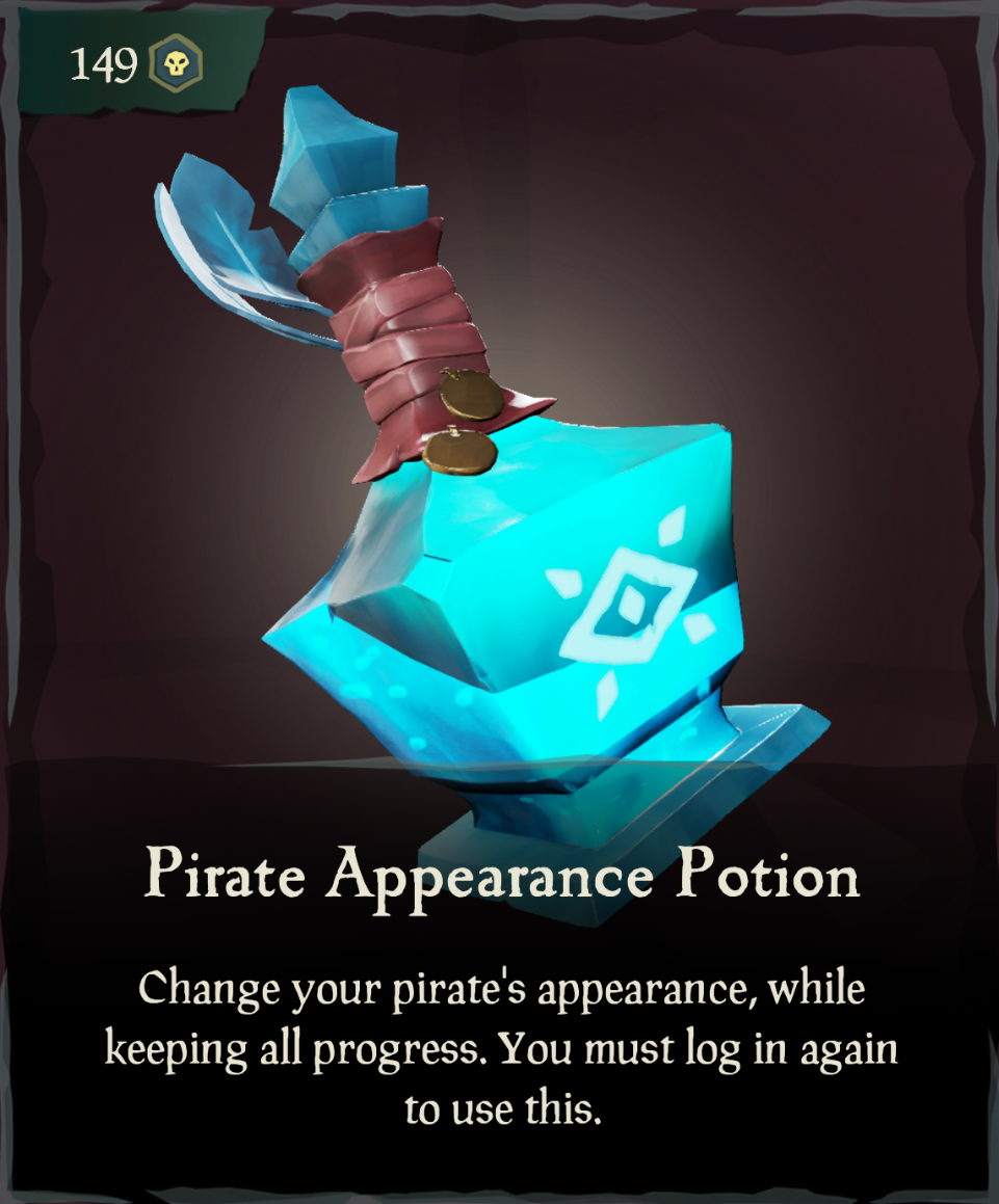 The Pirate Appearance Potion is a Potion purchasable from the Pirate Empori...