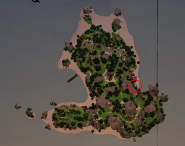 Cavern Entrance on the South East Beach on the map