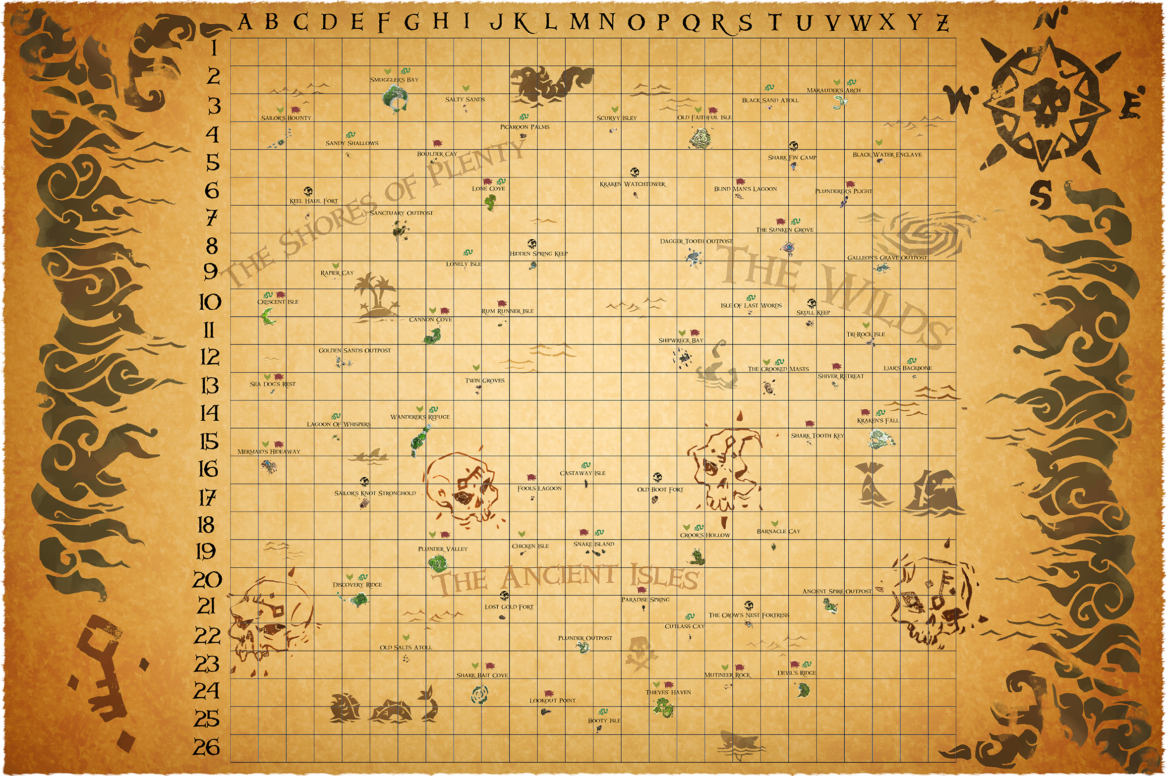 sea of thieves all map