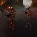A Captain and regular Ashen Skeleton