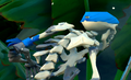 A Skeleton from a wave spawned by the Bounty Quest, indicated by its blue bandanna.