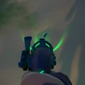 Aiming down sights.