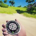 The Compass in hand.