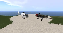 The Eurocopter EC-135 (Shergood) and Curtiss P-40E Kittyhawk (ZSK)