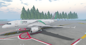 A318 in Online livery at SNO