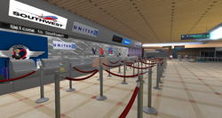 East River Int Airport, check-in counters (08-14)