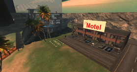 Motel at ground level, (January 2016).