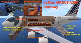 Promotional cutaway image of the A380's interior.