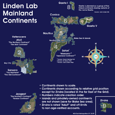 Linden Lab Mainland Continents