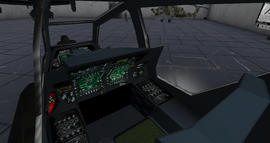 AH-64 cockpit interior, pilot's station.