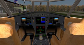 Photograph of white variant cockpit interior.