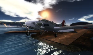 King Air C90 Taking Off At Sunset