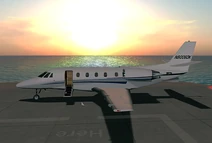 Cessna Citation 560XL in flight.