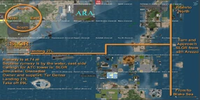 Grenadier Airport take off and approach map (January 2014).