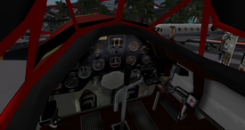 Vega cockpit interior and pilot seating.